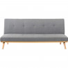 AMALIA Banquette clic clac 3 places capitonné - Tissu gris - L 180 x P 67 x H 80 cm