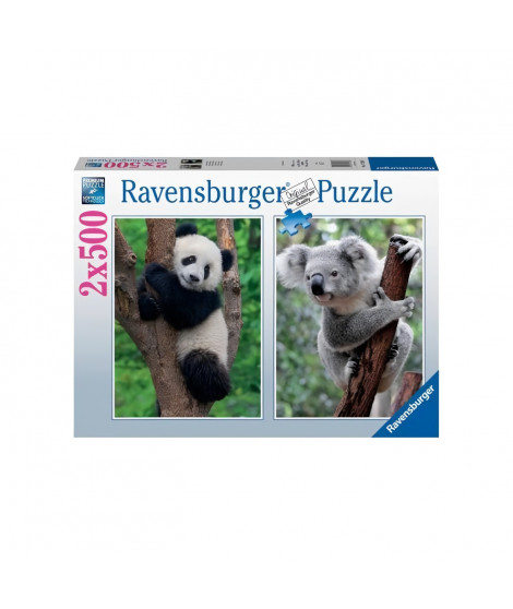 Puzzle 2x500 pieces - Panda et koala - Puzzle adultes Ravensburger - Des 10 ans - 17288