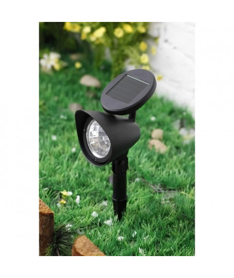 Spot solaire en plastique - 3 LED - Noir - GALIX