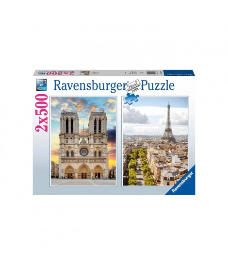 Puzzle 2x500 pieces - En visite a Paris - Puzzle adultes Ravensburger - Des 10 ans - 17268