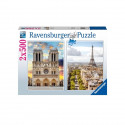 Puzzle 2x500 pieces - En visite a Paris - Puzzle adultes Ravensburger - Des 10 ans - 17268