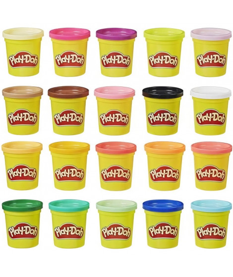 Pâte a modeler PLAY-DOH - 20 Pots - Super couleurs - 84 g chacun