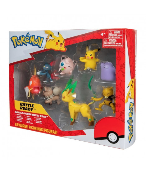8 figurines BANDAI - Pokémon - Pikachu, Rondoudou, Rocabot, Abra, Farfuret, Métamorph, Phyllali et Magicarpe
