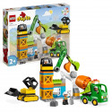 LEGO DUPLO Ma ville 10990 Le Chantier de Construction, Jouet Grue, Bulldozer et Bétonniere