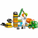LEGO DUPLO Ma ville 10990 Le Chantier de Construction, Jouet Grue, Bulldozer et Bétonniere