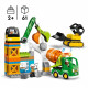 LEGO DUPLO Ma ville 10990 Le Chantier de Construction, Jouet Grue, Bulldozer et Bétonniere