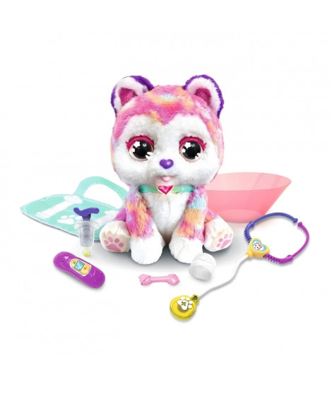 Peluche interactive - VTECH - Rainbow mon chiot Bobo - Pile - Blanc et rose - Violet