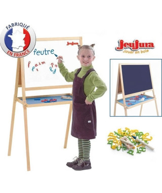 Jeujura - Tableau Double face Créatifs en Bois (craies + feutres)