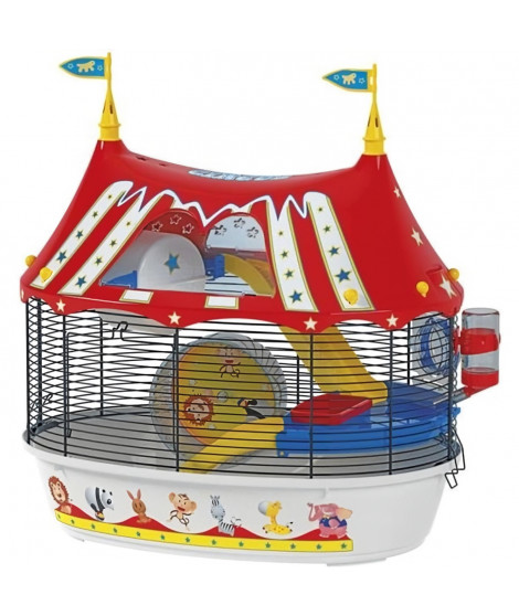 FERPLAST Cage Pour hamster Circus Fun 49,5x34x42,5 cm - Rouge -