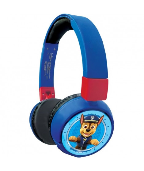 PAT' PATROUILLE - Casque 2 en 1 Bluetooth - Filaire confortable et pliable pour enfants avec limitation de son - LEXIBOOK