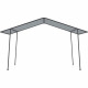 Tonnelle de jardin VICTOR en acier avec toit en toile grise - L398 x P297 x H213/272 cm