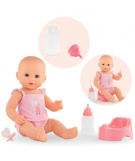 Poupon Corolle Emma fait pipi 36cm - Apprentissage de la propreté - Rose