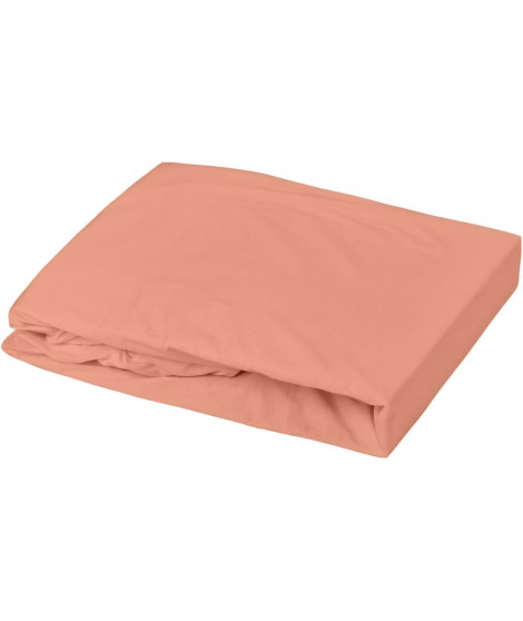 DOMIVA Drap housse + Alese Uni - 100% Coton - oeko-Tex - Blanc/Terracotta - 60 x 120 cm