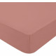 DOMIVA Drap housse + Alese Uni - 100% Coton - oeko-Tex - Blanc/Terracotta - 60 x 120 cm