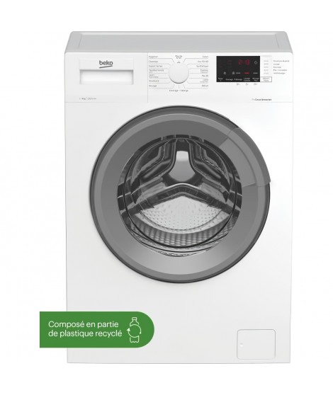 Lave-linge hublot BEKO WUV9212XSW - 9 kg - Induction - L60cm - 1200 trs/min - Blanc