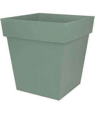 EDA PLASTIQUE - Pot carré Toscane - 50 cm - 87 L - Vert laurier