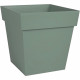 EDA PLASTIQUE - Pot de fleur carré Toscane - 32 x 32 x H 32 cm - 22 L - Vert laurier