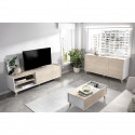 Ensemble meuble TV table basse buffet NESS - Mélaminé - Style scandinave - Chene et blanc