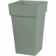 EDA PLASTIQUE - Pot de fleur haut carré Toscane - 39 x 39 x H 65 cm - 62 L - Vert laurier