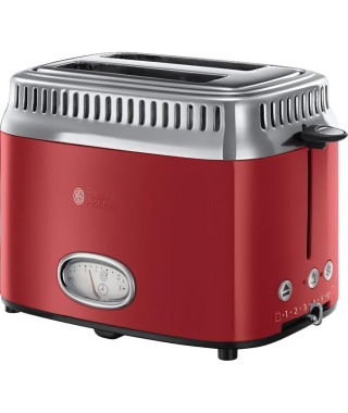 RUSSELL HOBBS 21680-56 - Toaster Retro - 2 fentes - 1300 W - Rouge