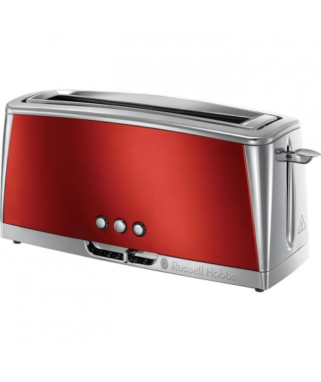 RUSSELL HOBBS 23250-56 Toaster Grille-Pain Luna Spécial Baguette Cuisson Rapide Chauffe Viennoiserie - Rouge