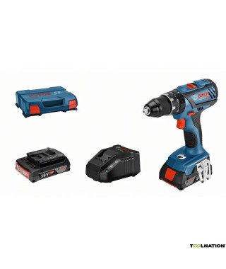 Perceuse-visseuse a percussion Bosch Professional GSB 18V-28 + 2 batteries 2,0Ah + chargeur GAL 18V-20 + L-Case - 06019H400B