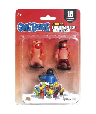 Gang Beasts - 3 Figurines de 4,5 cm - Lot 4 - Figurines de Collection - Jeux Vidéos - Lansay