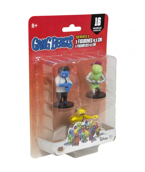 Gang Beasts - 3 Figurines de 4,5 cm - Lot 3 - Figurines de Collection - Jeux Vidéos - Lansay