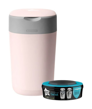 Tommee Tippee Twist & Click Poubelle a Couches Rose Poudré