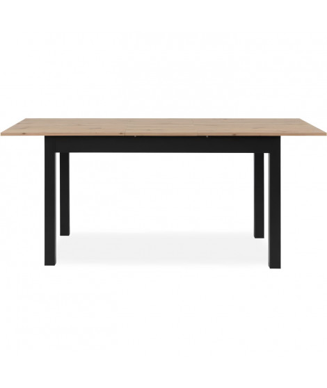 Table extensible COBURG + 1 allonge 40cm - Style industriel - Chene artisan/noir- 10 Personnes - L 137-177 x H 76,5 x P 80 cm