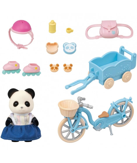 La fille panda, son vélo et sa remorque - SYLVANIAN FAMILIES - 5652 - A partir de 3 ans