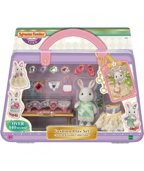 Figurines miniatures - SYLVANIAN FAMILIES - 5647 - La valisette de mode et grande soeur Lapin neige