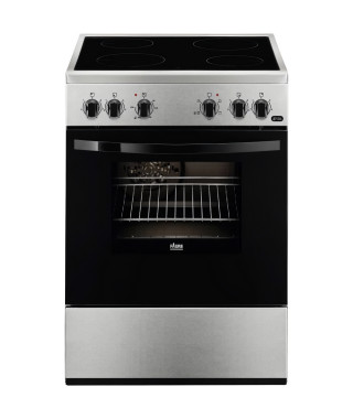 Cuisiniere vitrocéramique FAURE - FCV65091XA - 4 foyers Hi-Light + four multifonction 54L - l71 X L66 X H94cm - Inox