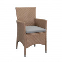 Fauteuil de jardin en rotin avec coussin - Brun - résine tressée - 61 x 61 x 89 cm