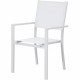 Lot de 4 fauteuils de jardin - Aluminium et textilene - Blanc - 56 x 59 x 89 cm