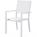 Lot de 4 fauteuils de jardin - Aluminium et textilene - Blanc - 56 x 59 x 89 cm