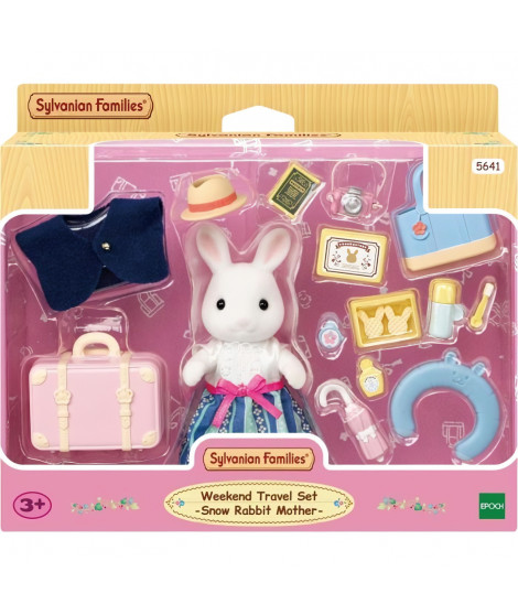Figurine miniature - Maman Lapin neige et sa valise de weekend - SYLVANIAN FAMILIES