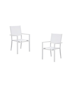 Lot de 2 fauteuils a manger de jardin - Aluminium - 56x59x89cm cm