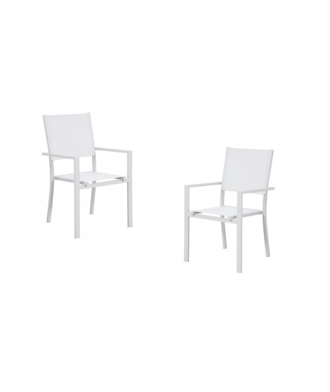 Lot de 2 fauteuils a manger de jardin - Aluminium - 56x59x89cm cm