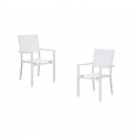 Lot de 2 fauteuils a manger de jardin - Aluminium - 56x59x89cm cm