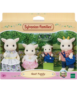 Figurines miniatures - SYLVANIAN FAMILIES - La famille Chevre - 4 personnages articulés et habillés avec soin