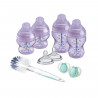 Tommee Tippee Kit Naissance Biberons Anti-Colique Avancé - Tétine valve Anti-Colique débit lent - 150 et 260 ml - Violet