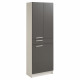 EKIPA Colonne 3 portes 1 tiroir - Gris ombre et blanc - L 60 x P 31 x 184 cm - VERSA