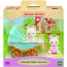 Figurines miniatures - SYLVANIAN FAMILIES - 5432 - Les jumeaux Lapin Chocolat et poussette double