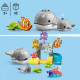 LEGO 10972 DUPLO Animaux Sauvages de l'Océan, Jouet des 2 Ans, 2 Figurines de Baleines, Tortue et Poisson, Tapis de Jeu