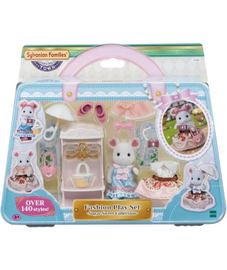 Figurines miniatures - SYLVANIAN FAMILIES - 5540 - La valisette de mode et grande soeur souris marshmallow