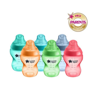 Tommee Tippee - Lot de 6 biberons Closer to Nature - 260ml - Multicolore