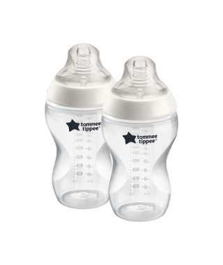 Tommee Tippee Closer To Nature Biberon, Tétine Imitant le Sein Maternel, Lot de 2, 340ml