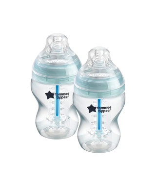 TOMMEE TIPPEE Biberon Anti colique avancé, lot de 2, 260ml