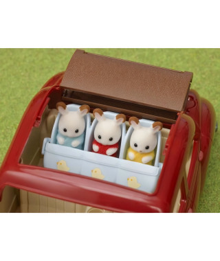 Poussette triple SYLVANIAN FAMILIES - Pour Enfant - Le village - Avec couverture amovible - Des 3 ans